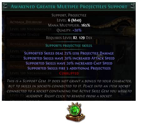 gmp poe|Awakened Greater Multiple Projectiles Support 